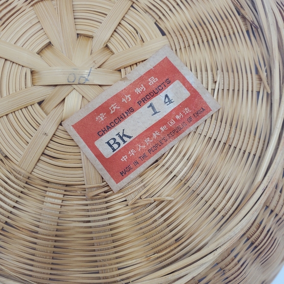 Boho Rattan Basket Bowl Wall Home Decor Tan Vintage - Picture 5 of 5